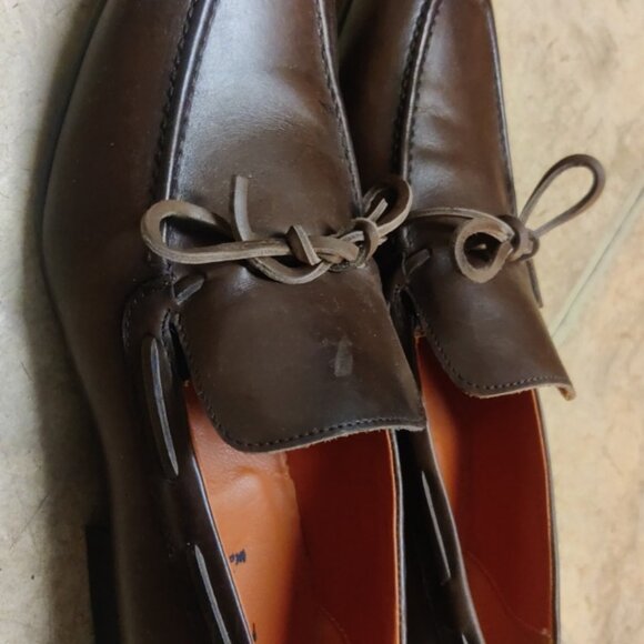 Passo Per Passo brown loafers 43EU 10US leather string tie made italy - Picture 3 of 7